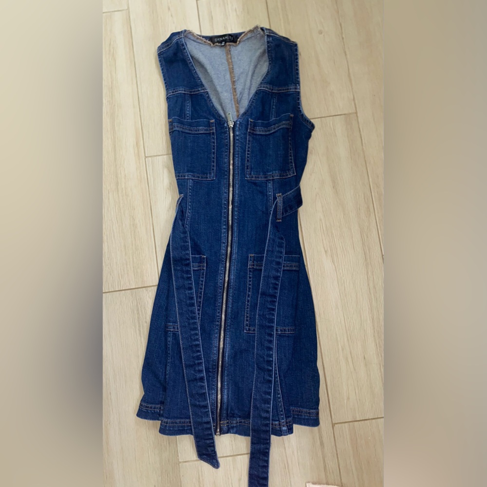 Dynamite jean dress with zip in front size S